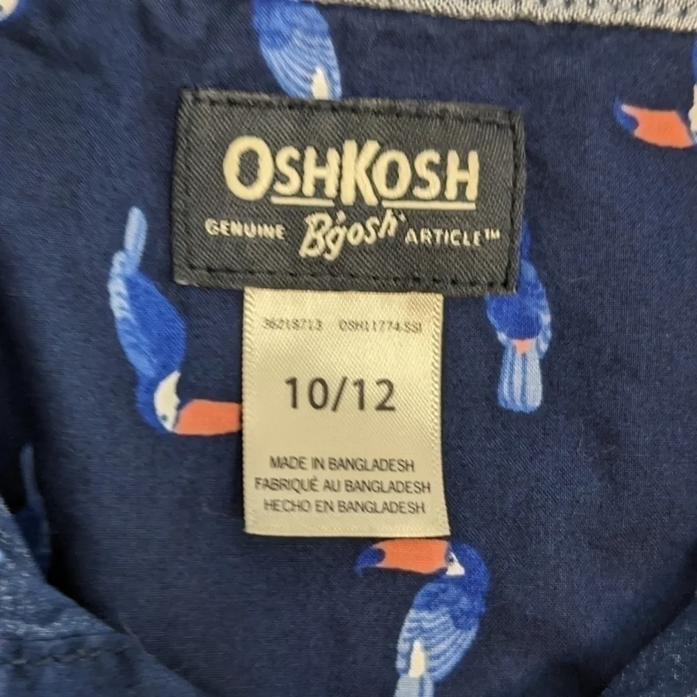 Oshkosh B'Gosh toucan button up shirt size 10/12